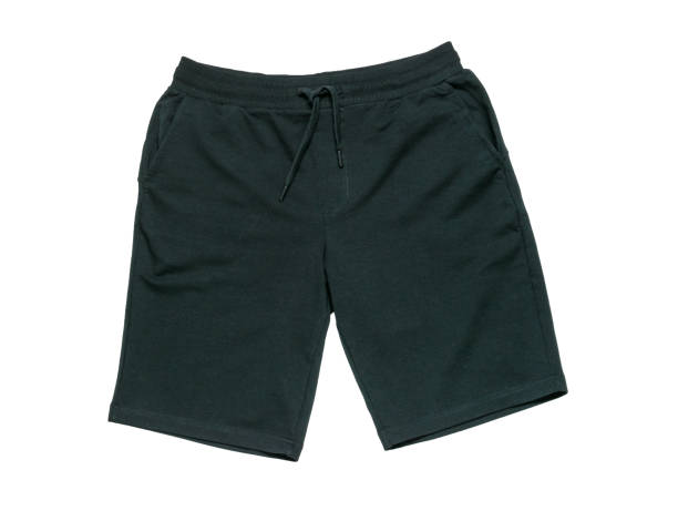 istock Black Casual Men's Shorts with Drawstring and Pockets 2157031416