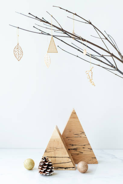 istock Wooden triangle showpiece on a marble table 2157032015