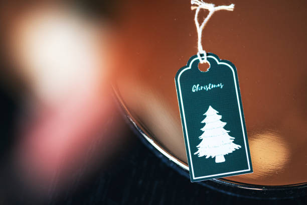 Closeup of a Christmas tag decorations