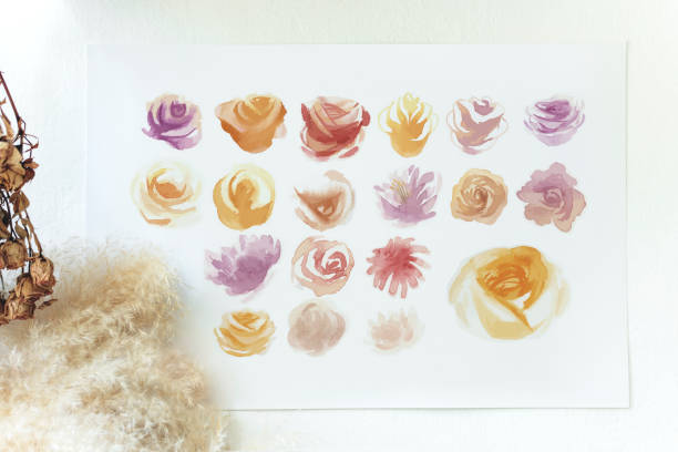 beautiful decorative abstract flowers morning Glory in pastel colors and double exposure from benidorm in spain