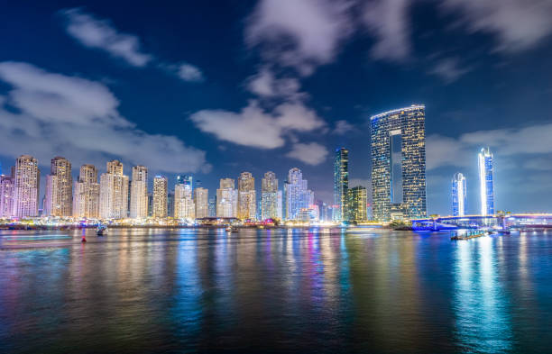 istock Dubai Marina skyline at night 2157039485