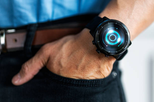Closeup of a smartwatch on a man's wrist
