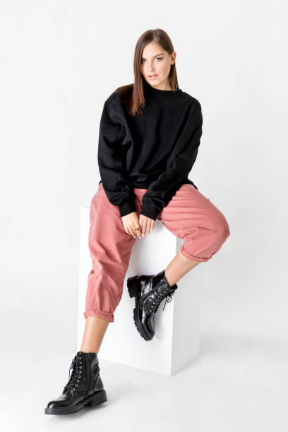 istock Fashionista wearing combat boots 2157042477