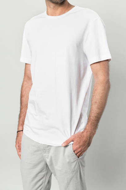 istock Slim man in a white t-shirt 2157042767