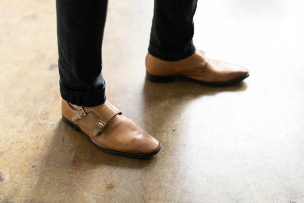 istock Businessman wearing brown  shoes 2157043182