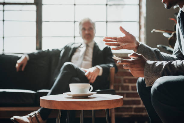 Business meeting at a cafe