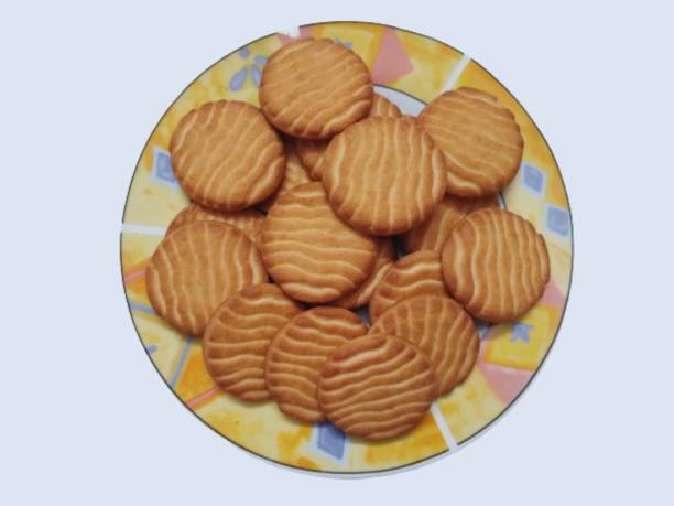 istock Some Dry Ovaltine Cookies Biscuit in a Plate 2157043823