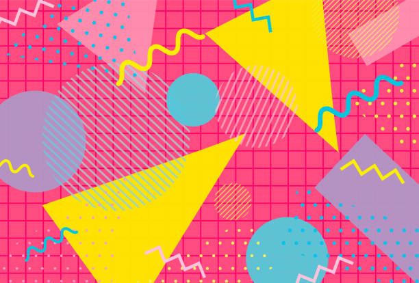 Geometric Pattern Background. Design in 1990s Style. banners, advertisements. Geometric Pattern Background. Design in 1990s Style. banners, advertisements. Vector illustration. 90s background stock illustrations