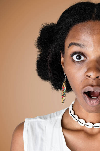 istock Black woman with a shocking facial expression 2157053171
