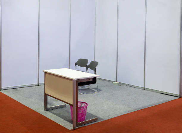 istock Exhibition venue and empty room with white partitions 2157057636