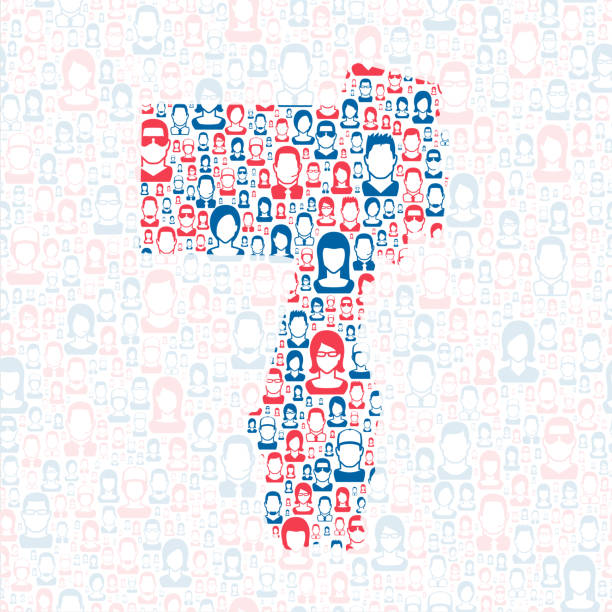 istock Charlton County, Georgia. Map with blue and red People 2157061402
