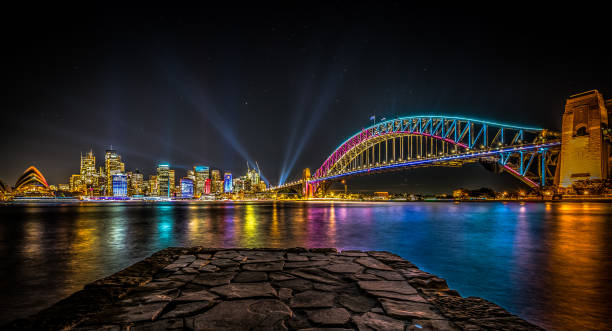 istock Sydney Harbour Bridge illuminated during the light festival 2157065905