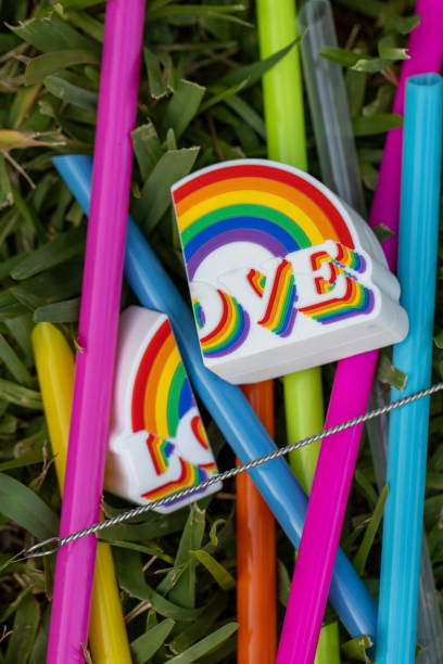 istock Pride celebration decor with rainbow-colored items in nature 2157066064