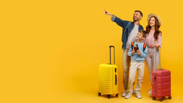 istock Family ready for vacation pointing at something 2157066315