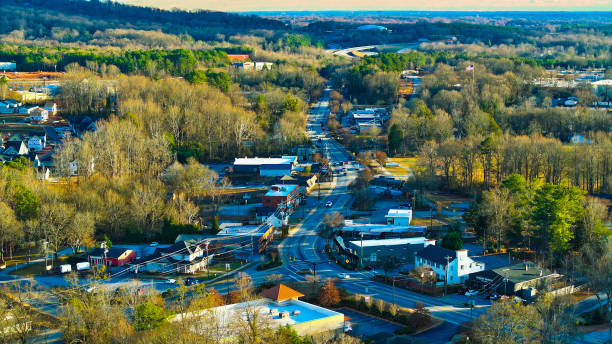istock City view in residential area with forest backdrop 2157067554