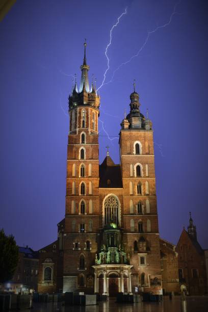 istock A Nighttime Lightning Strike on a Historic Church 2157068020