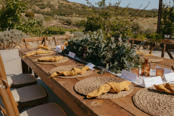 istock the table is set for dinner outside for a party to enjoy 2157071879