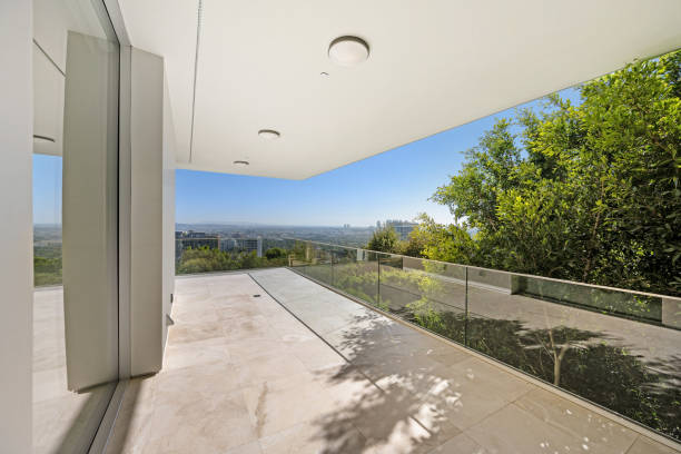 istock Balcony with a glass window and a scenic view 2157074060