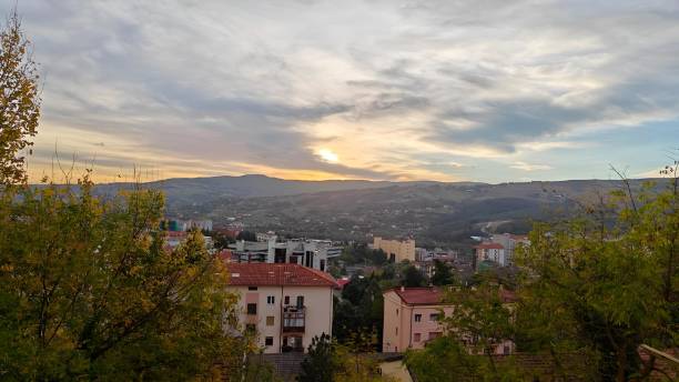 istock view from the top of a hill looking at a mountain 2157074537