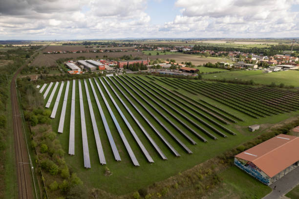 istock Aerial view of Solar Panel in Grossenhain, Saxony Germany 2157075138