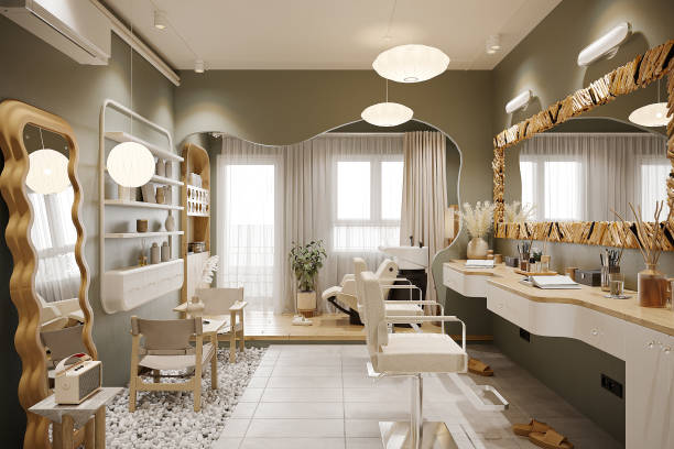 istock Modern beauty studio interior in Scandinavian-style 2157081545