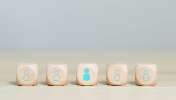 istock Selected wooden blocks show human resources, employees, employment, management, training, technology, human resources. human business leadership concept Consulting, customer concepts, digital services 2157081693