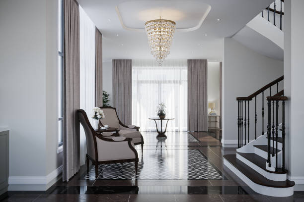 modern hallway in classic style, creating an inviting atmosphere