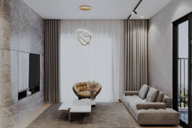 istock A minimalist living room bathed in natural light, featuring a single contemporary sofa 2157082161