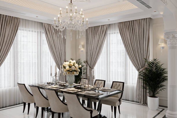 istock Enjoy a luxurious dining experience in a sophisticated home with ample lighting 2157082202