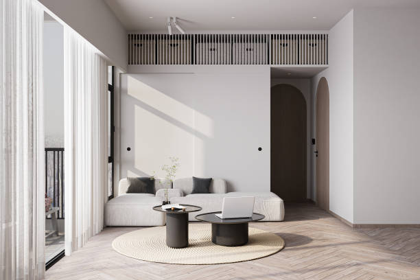 istock 3d render of luxury home interior, living room 2157082850