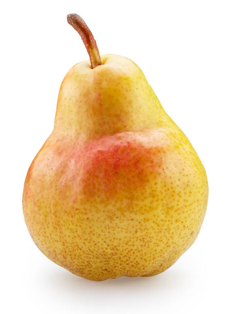 istock Ripe yellow pear with red side on white background. File contains clipping path. 2157083173