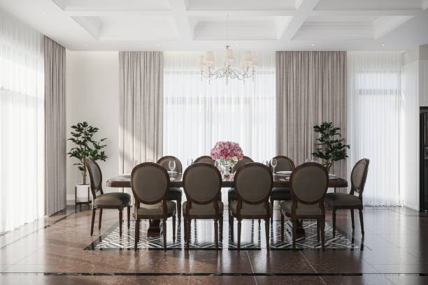 istock An Elegant and Serene Dining Room Interior with Clean Lines 2157083588