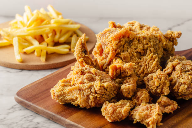 istock Fried Chicken and French Fries on white background 2157093228