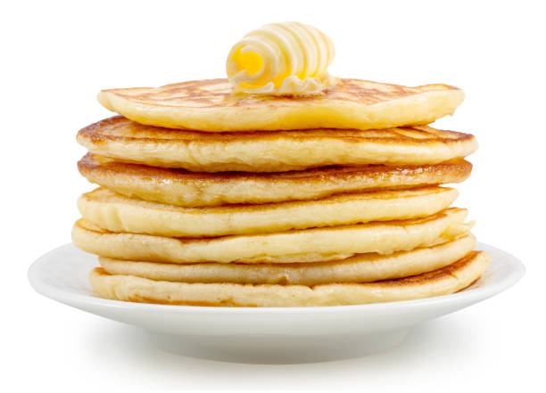 istock Stack of pancakes with butter swirl on top. File contains clipping path. 2157095101