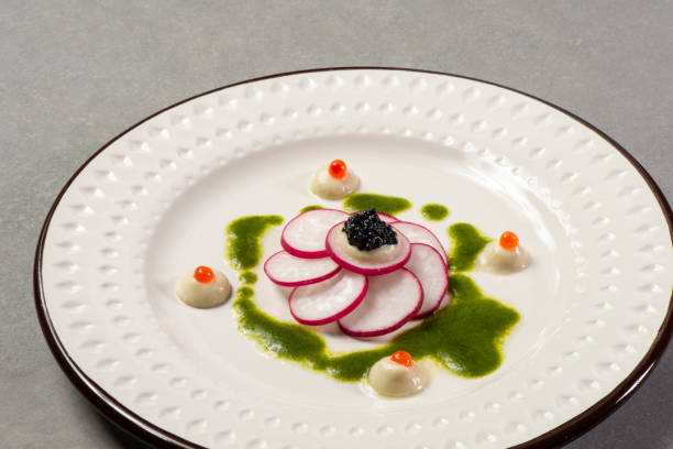 istock Gourmet appetiser with caviar and radish 2157100101