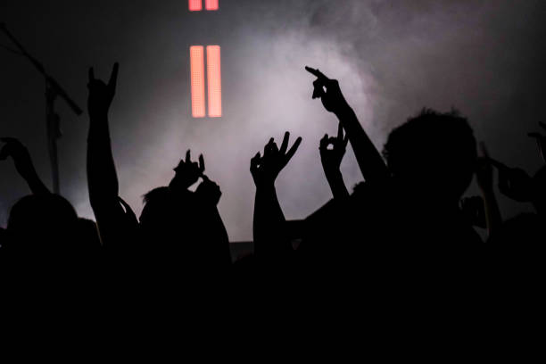 Live concert of a music band on stage.