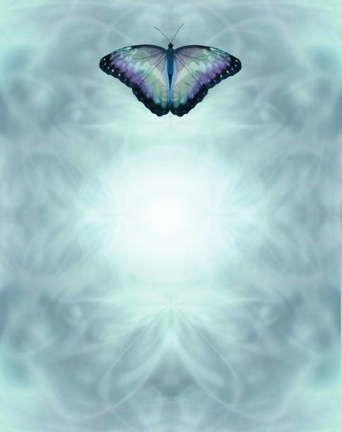 istock Spiritual Blue Butterfly Message Template Background 2157109603