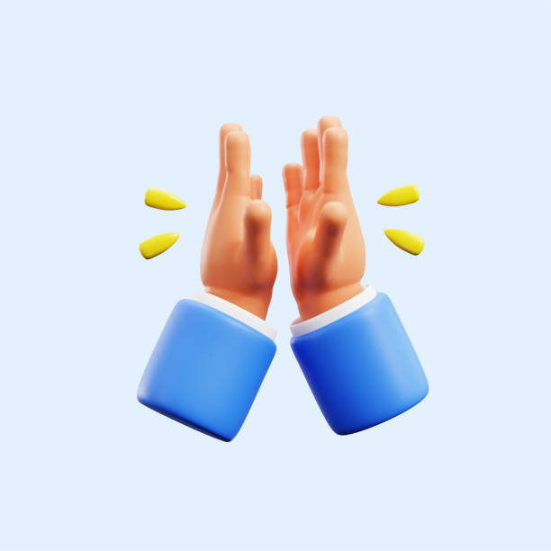istock highfive two hand clap for happy success congratulation gesture expression 3d icon illustration render design 2157109911