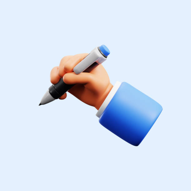 istock businessman holding office pen to write and sign document paper 3d icon illustration render design 2157110081