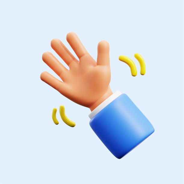 istock waving hand for greeting communication 3d icon illustration render design 2157110227