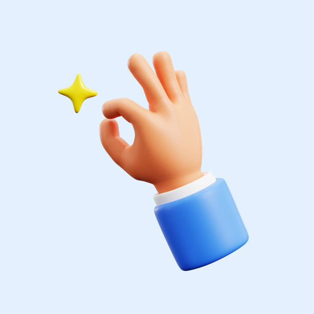 istock ok okay agreement hand gesture with star blink 3d icon illustration render design 2157110436