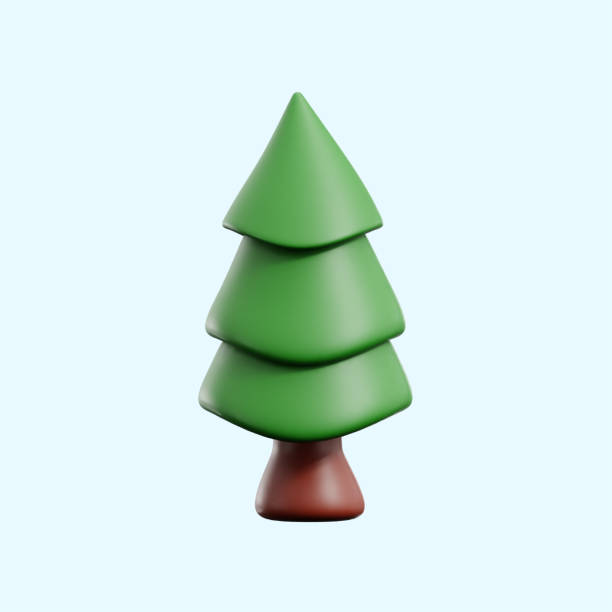 istock cartoon style pine forest green tree 3d icon illustration render design 2157111062