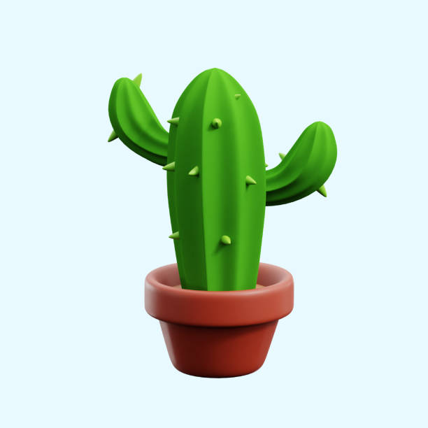 istock A large green cactus plant in a brown ceramic vase pot 3d icon illustration render design 2157111271