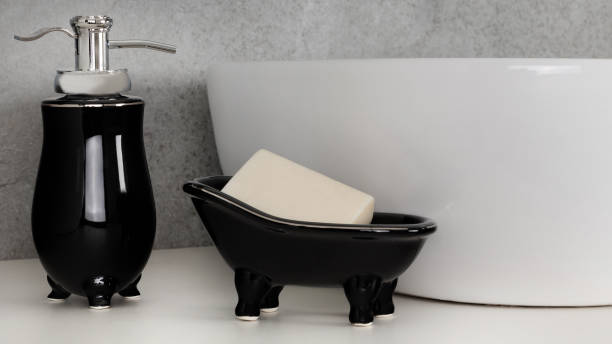 istock Bathroom with Metallic Accessories, Soap Dish 2157114273