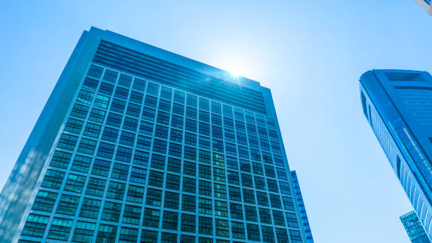 istock Scenery of a high-rise office building fitted with glass 2157114525