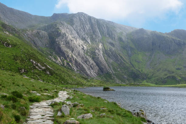 istock Cwm and Llyn Idwal, also known as The Devils Kitchen is a glacial cirque or corrie valley in the Glyderau range of mountains in northern Snowdonia, North Wales. 2157119004