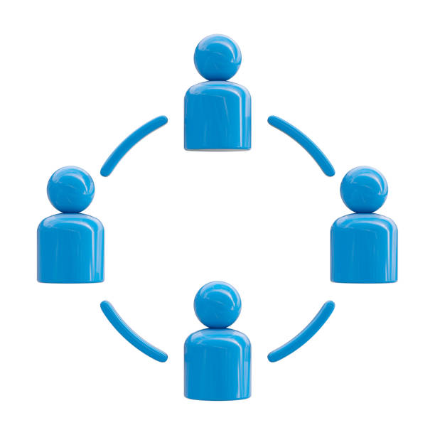 People network 3D icon isolated on white background. Social media world connection and global business communication concept. 3D Illustration