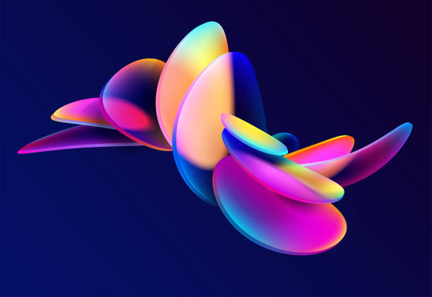 istock Colorful circles and ovals. 3D geometric shapes in glass morphism style. 2157122504