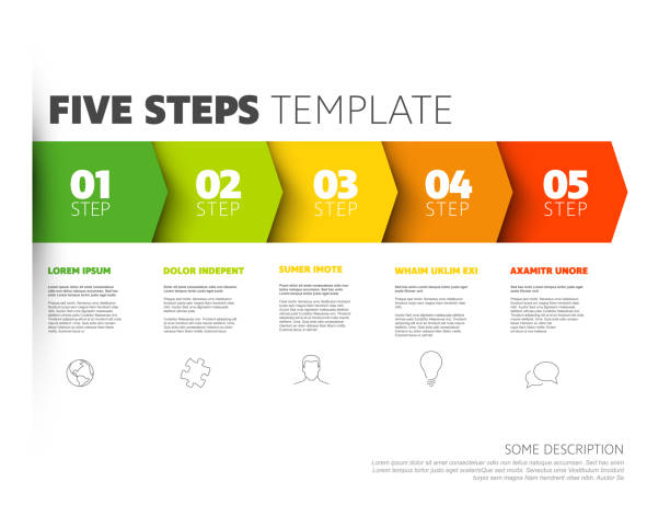Five Step Chart Examples 530+ Infographic Arrow Step By Step Tutorial Stock Photos, Pictures ...