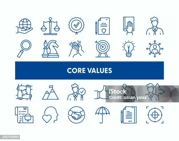 Core Values Related Vector Design Concept Global Multisphere Readytouse ...